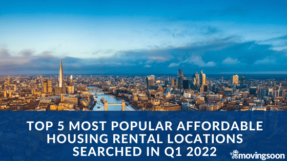 Top 5 most popular affordable housing rental locations searched in Q1 2022